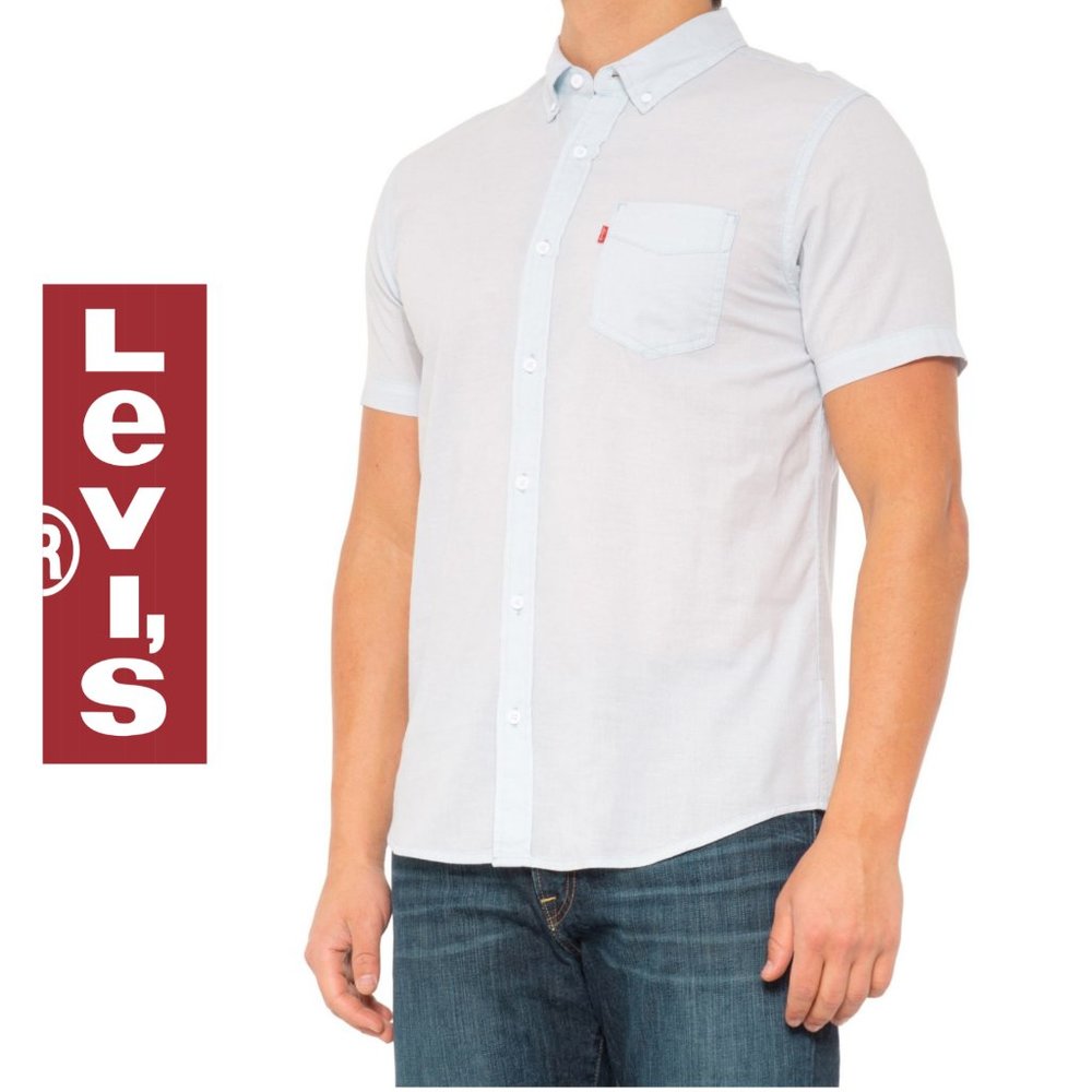 NWT Levi's Caufield Cotton Button-down Short Sleeve Shirt - Picture 1 of 3